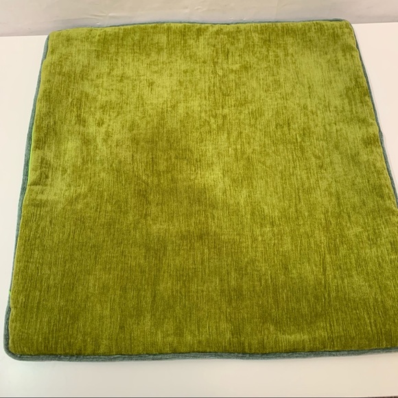 Mcalister Textiles Plain Chenille Contrast Green/Blue 20 x 20”Throw Pillow Cover - Picture 1 of 4